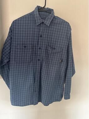 Patagonia Men's S Blue Plaid Organic Cotton Long Sleeve Button Shirt